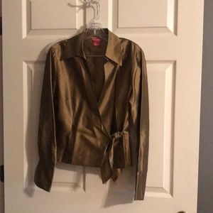 Gold wrap blouse